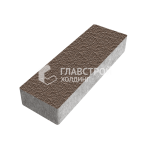 Тротуарная плитка Паркет, коричневая с мраморной крошкой, 6 см