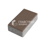 Тротуарная плитка Кирпич, коричневая на камне, 8 см